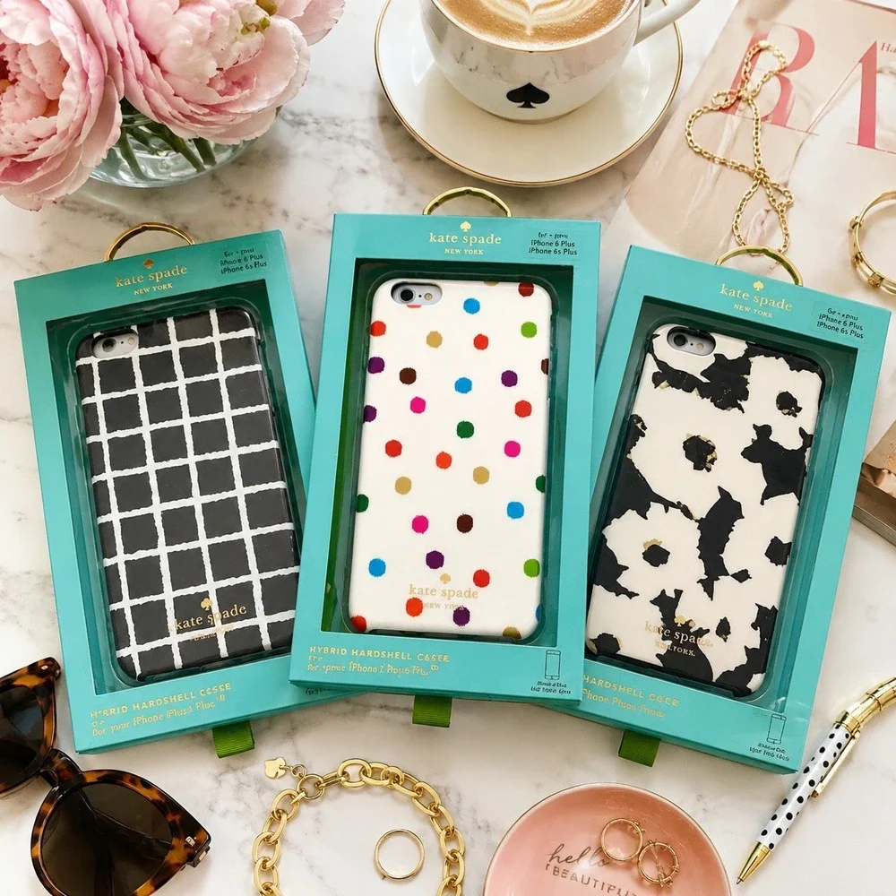 Kate Spade iPhone 6 Plus Hybrid Hardshell Case Lot NIB Designer Covers Preppy